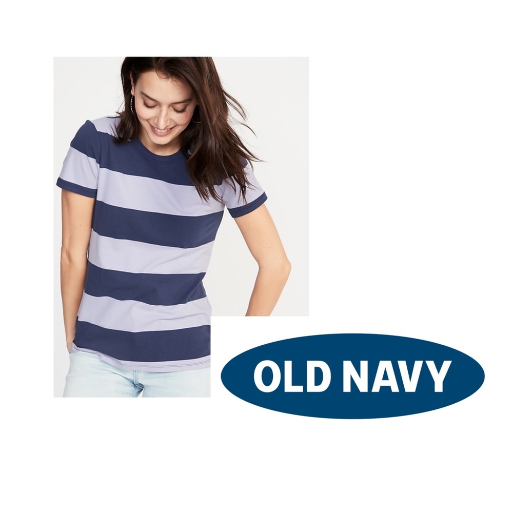 Old Navy Slim Fit Navy & Lavender Tee NWT